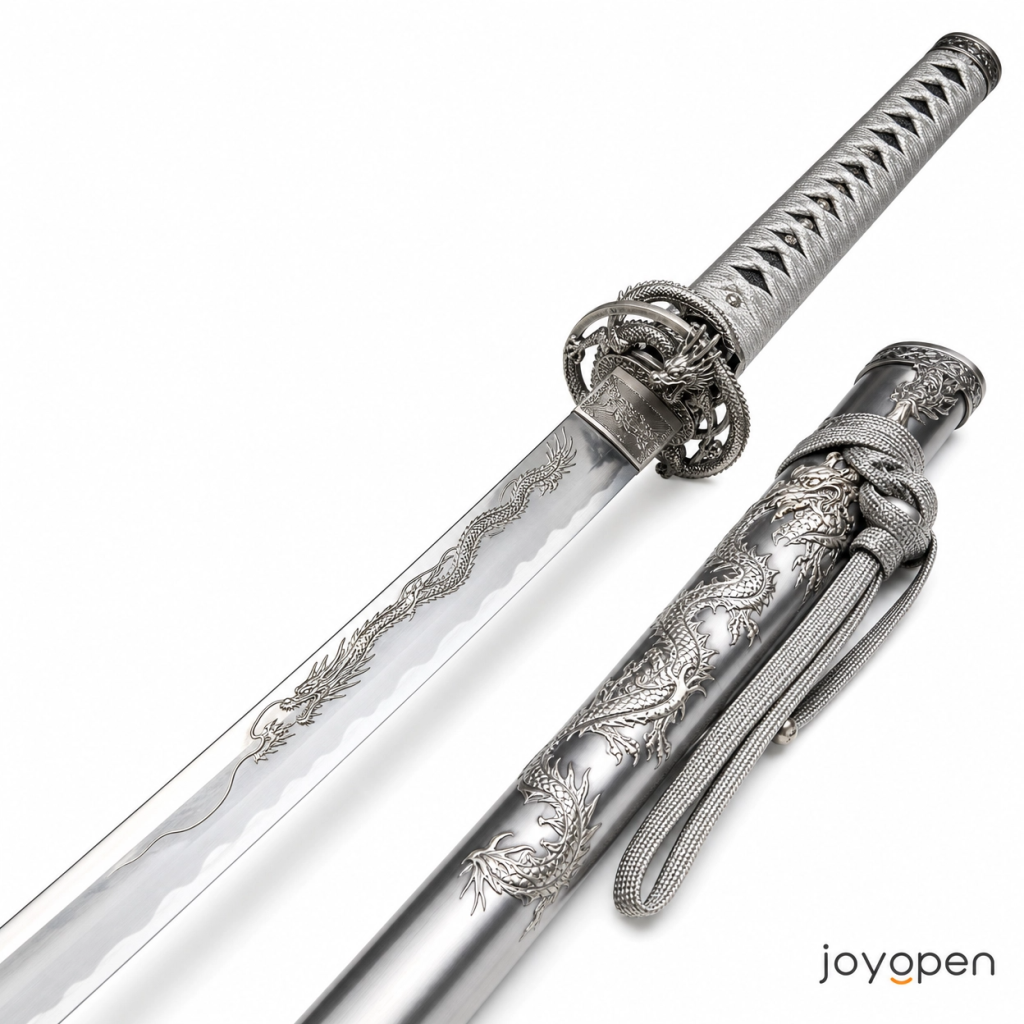 Silver Dragon Katana